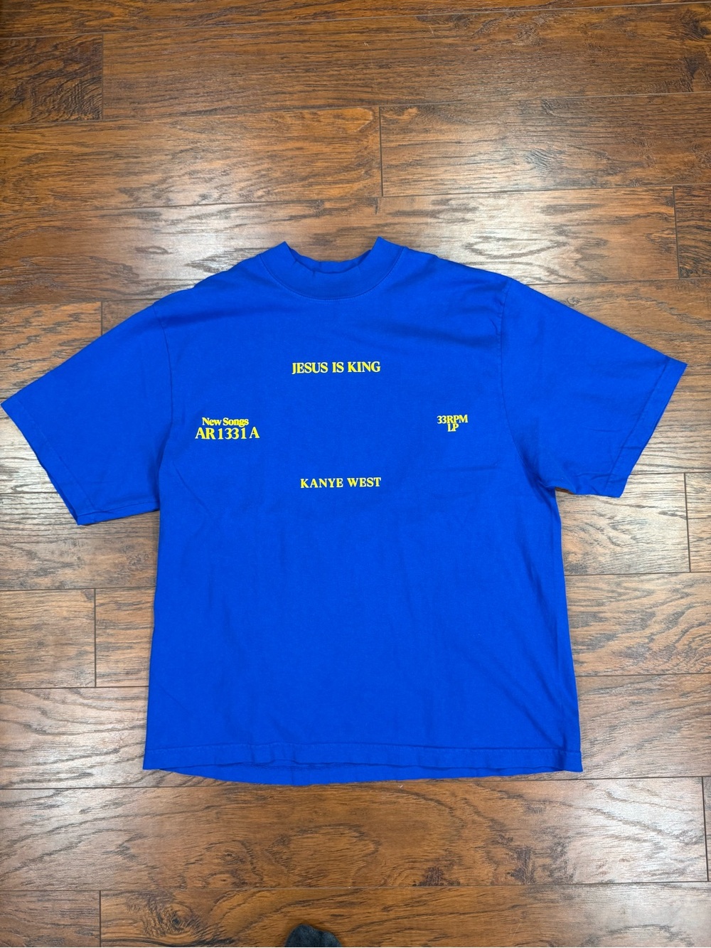 Yeezy Royal Blue Tee with Yellow Text